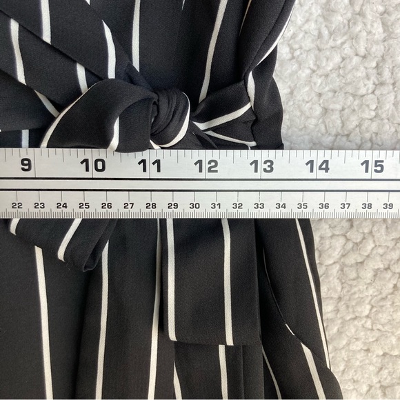 Revamped Women's black and white striped spaghetti strap jumpsuit, Sz S - Picture 9 of 16